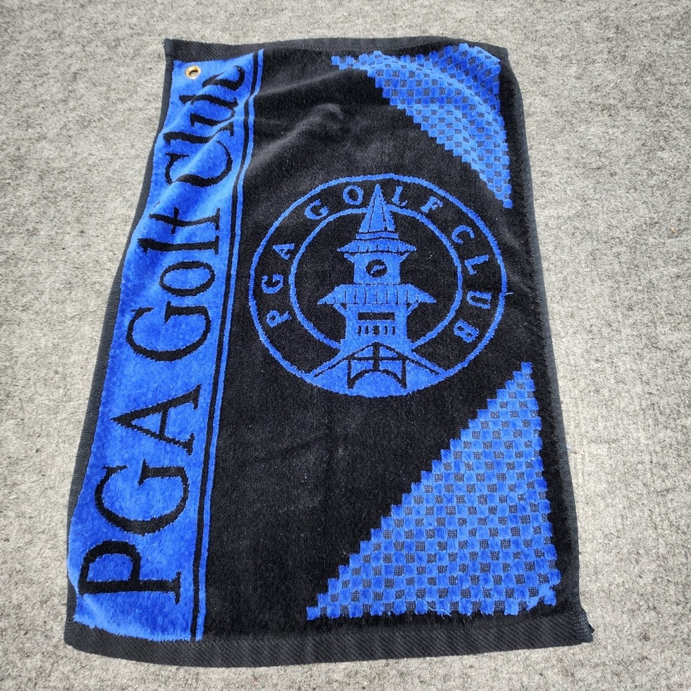 PGA Golf Club Towel Black Blue Golfing Bag Tour Championship Davant Ltd